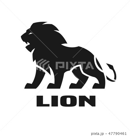 Angry lion, monochrome logo. 47790461