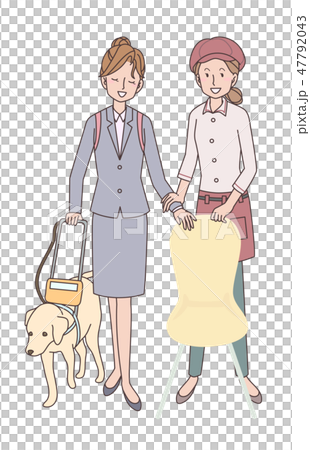 日本ユニバーサルマナー協会監修素材　視覚障害者 47792043