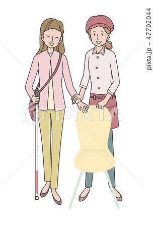 日本ユニバーサルマナー協会監修素材　視覚障害者 47792044