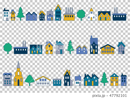 Townscape house Foreign Village Blue × Yellow 47792101
