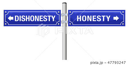 Honesty Dishonesty Street Sign 47793247