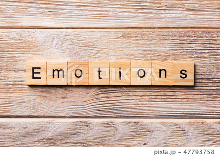 EMOTIONS word written on wood block EMOTIONS word written on wood block 47793758
