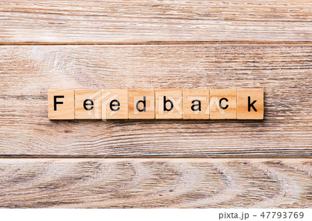 feedback word written on wood block.  47793769