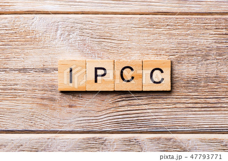 IPCC word written on wood block. 47793771