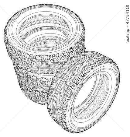 Car tires concept. Vector rendering of 3d Car tires concept. Vector rendering of 3d 47794119
