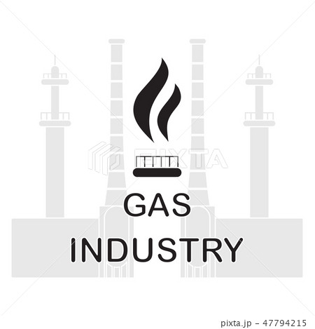 Gas processing plantGas burner with flame. Gas processing plantGas burner with flame. 47794215