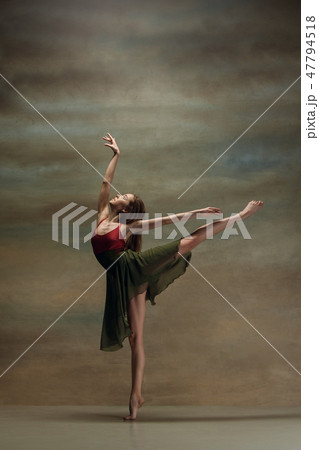 The woman dancing on gray The woman dancing on gray 47794518
