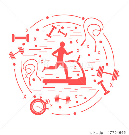the man jogging on a treadmill and different kinds the man jogging on a treadmill and different kinds 47794646