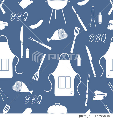 Seamless pattern with grill, barbecue tools BBQ 47795040