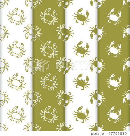 Set of 4 vector seamless pattern with crabs Set of 4 vector seamless pattern with crabs 47795050
