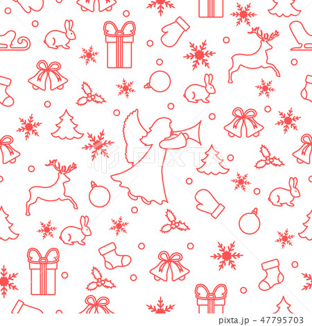 Happy New Year 2019 and Christmas seamless pattern 47795703