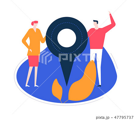 We are here - flat design style colorful illustration 47795737