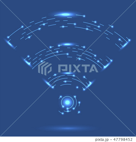GPRS Logo. Radio Wave Icon. Wireless Network Symbol on Blue Background. Mobile Conceptual Emblem GPRS Logo. Radio Wave Icon. Wireless Network Symbol on Blue Background. Mobile Conceptual Emblem 47798452