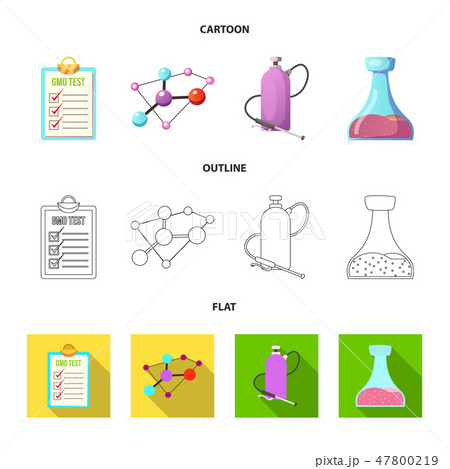 Vector design of genetic and plant symbol. Set of genetic and biotechnology stock symbol for web. 47800219