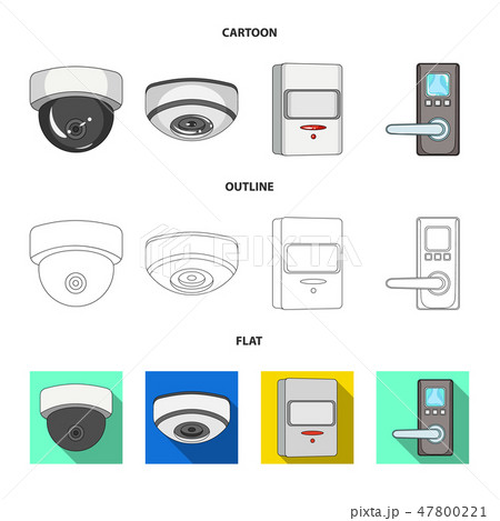 Vector design of cctv and camera sign. Collection of cctv and system vector icon for stock. 47800221