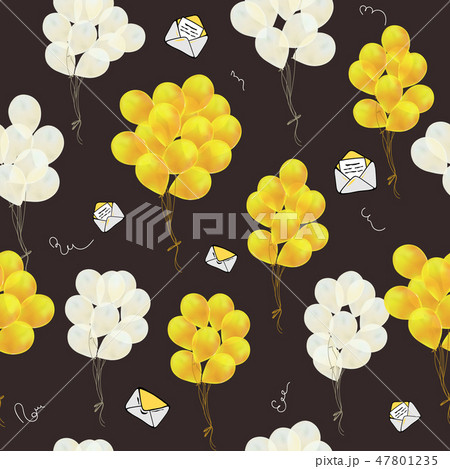 Flying glowing balloons colorful seamless pattern background, letter, envelope, beautiful colorful 47801235