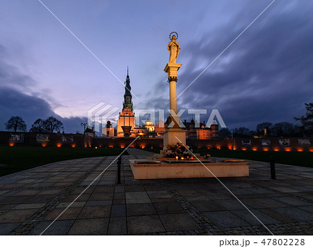 Jasna Gora sanctuary in Czestochowa in the night. Jasna Gora sanctuary in Czestochowa in the night. 47802228