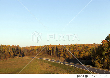 Autumn landscape and road Autumn landscape and road 47803008