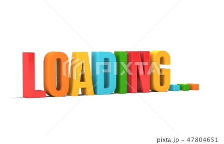 Loading word. 3D Render illustration in white background 47804651