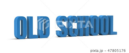 Old School word. 3D Render illustration in white background Old School word. 3D Render illustration in white background 47805176