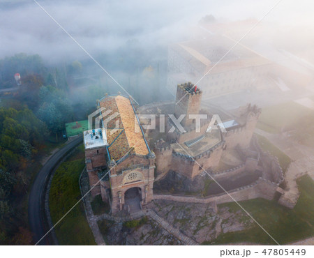 Famous fortress Castillo de Javier in the early morning. Navarre. Aragon. Spain 47805449