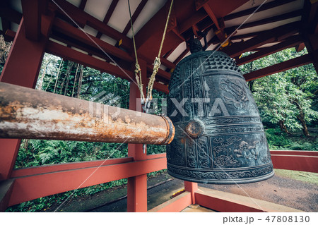 Traditional asian big ceremony bronze bell temple Traditional asian big ceremony bronze bell temple 47808130
