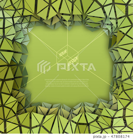 Triangle paper cut vector background with blank BG 47808174