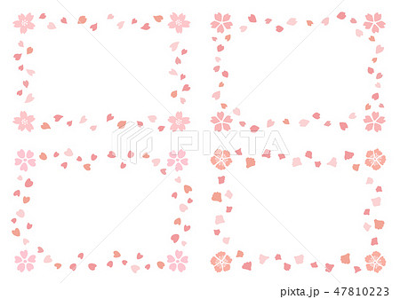 手描き　桜フレーム4　 47810223