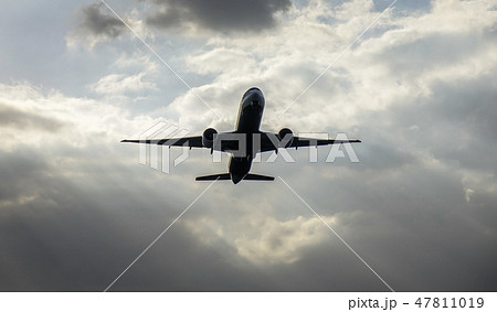 Passenger airplane taking-off from the airport Passenger airplane taking-off from the airport 47811019