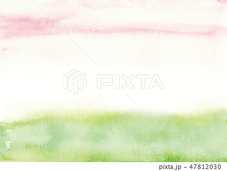 水彩背景 ピンクと緑 春イメージのグラデーションのイラスト素材