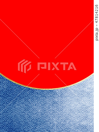 青海波　箔　金青赤　イメージ　（背景素材） 47814216