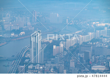 《東京都》霧に包まれた東京の朝 47814444