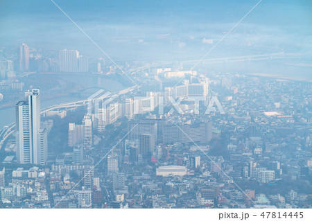 《東京都》霧に包まれた東京の朝 47814445