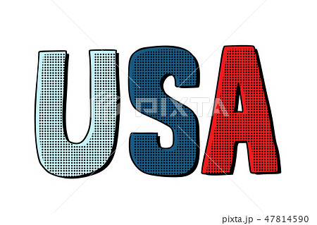 Usa Word Letters United States Of Americaのイラスト素材