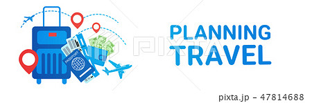 Holiday Planning Travel Banner Suitcase Tour Route Transport Tickets Concept Holiday Planning Travel Banner Suitcase Tour Route Transport Tickets Concept 47814688