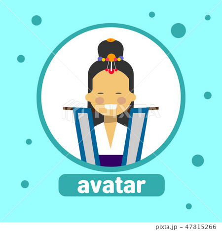 Asian Woman Avatar Icon Korean Female In Traditional Costume Profile Portrait 47815266