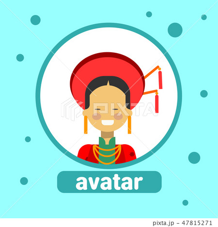 Asian Woman Avatar Icon Thai Female In Traditional Costume Profile Portrait 47815271