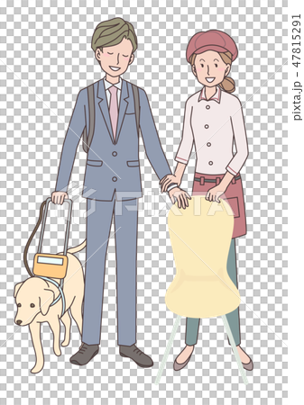 日本ユニバーサルマナー協会監修素材　視覚障害者 47815291