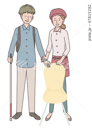 日本ユニバーサルマナー協会監修素材　視覚障害者 47815292
