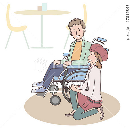 日本ユニバーサルマナー協会監修素材　肢体障害者 47816343