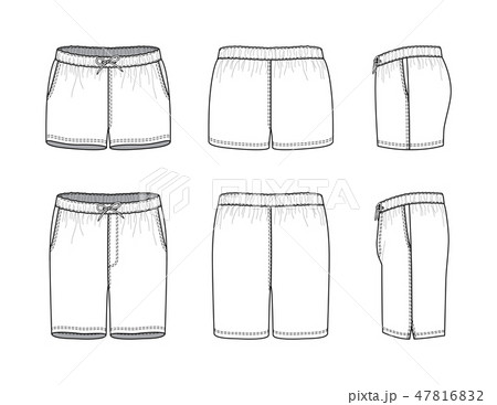 Blank clothing templates of swimming shorts. 47816832