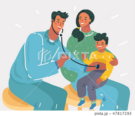 Children's doctor examining baby 47817293