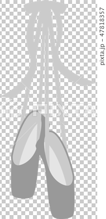 トゥシューズ　バレエ　モノクロ 47818357