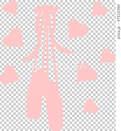 腳趾鞋芭蕾粉紅色剪影心 腳趾鞋芭蕾粉紅色剪影心 47818360