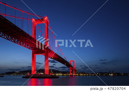 若戸大橋の夜景 北九州市 若戸大橋の夜景 北九州市 47820704