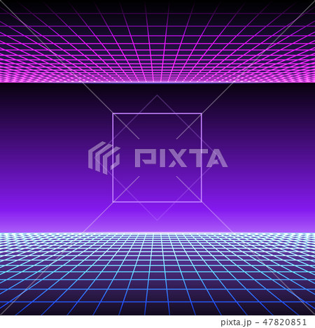 Retro Neon Light Synthwave Sci-fi Background. Vector Retro Neon Light Synthwave Sci-fi Background. Vector 47820851