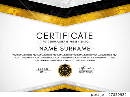 Certificate template with geometry frame and gold  47820922