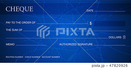 Cheque, Check (Chequebook template). Guilloche  47820926