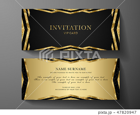 Luxurious VIP Invitation template with gold, black Luxurious VIP Invitation template with gold, black 47820947
