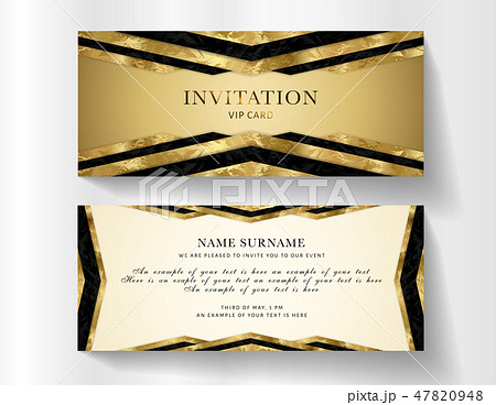 Luxurious VIP Invitation template with gold frame 47820948